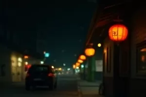 横版主推画面：夜色中的渡口与归航船只
