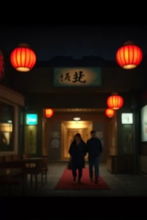《长风渡口》封面：渡口老街石牌坊下停着货船